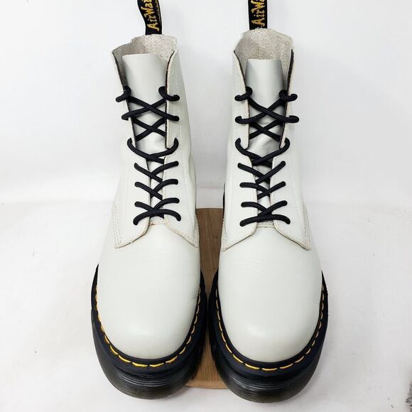 Dr Martens Audrick Quad Boots Women 12 Platform Cobblestone Grey Chunky Lug Boot - Picture 4 of 16